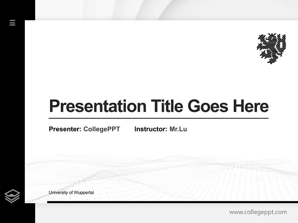 University of Wuppertal Thesis Proposal/Graduation Defense PPT Template4:3 ratio PPT effect preview image5