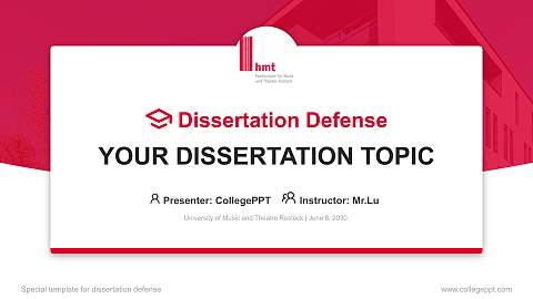 University of Music and Theatre Rostock Graduation Thesis Defense PPT Template