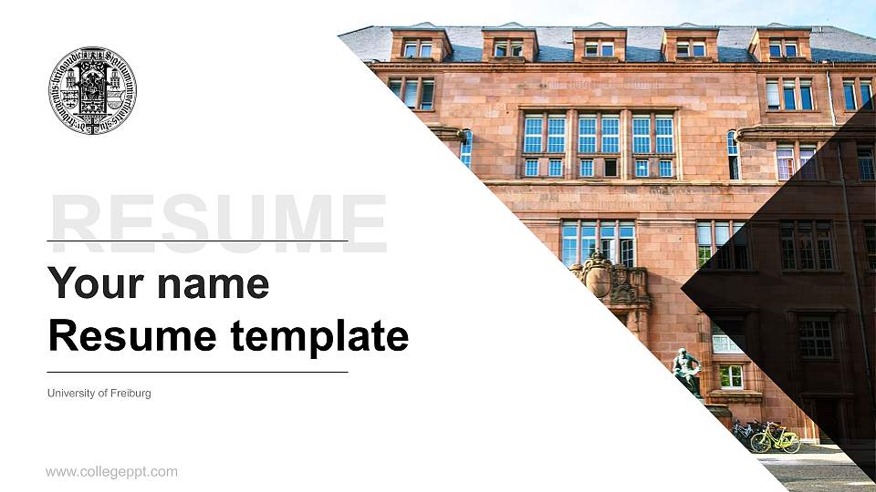University of Freiburg Resume PPT Template16:9 ratio PPT effect preview image