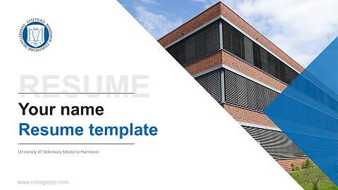 University of Veterinary Medicine Hannover Resume PPT Template