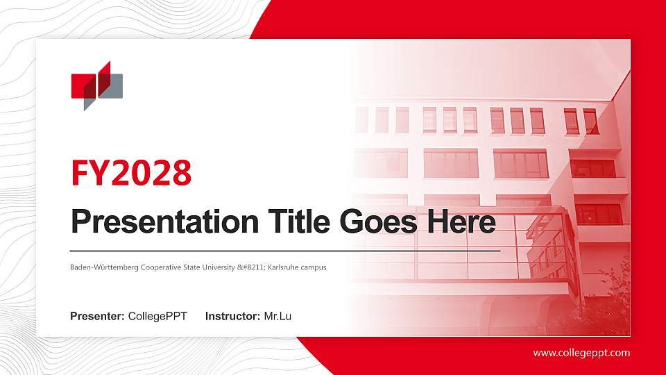 Baden-Württemberg Cooperative State University – Karlsruhe campus Academic Presentation/Research Findings Report PPT Template16:9 ratio PPT effect preview image