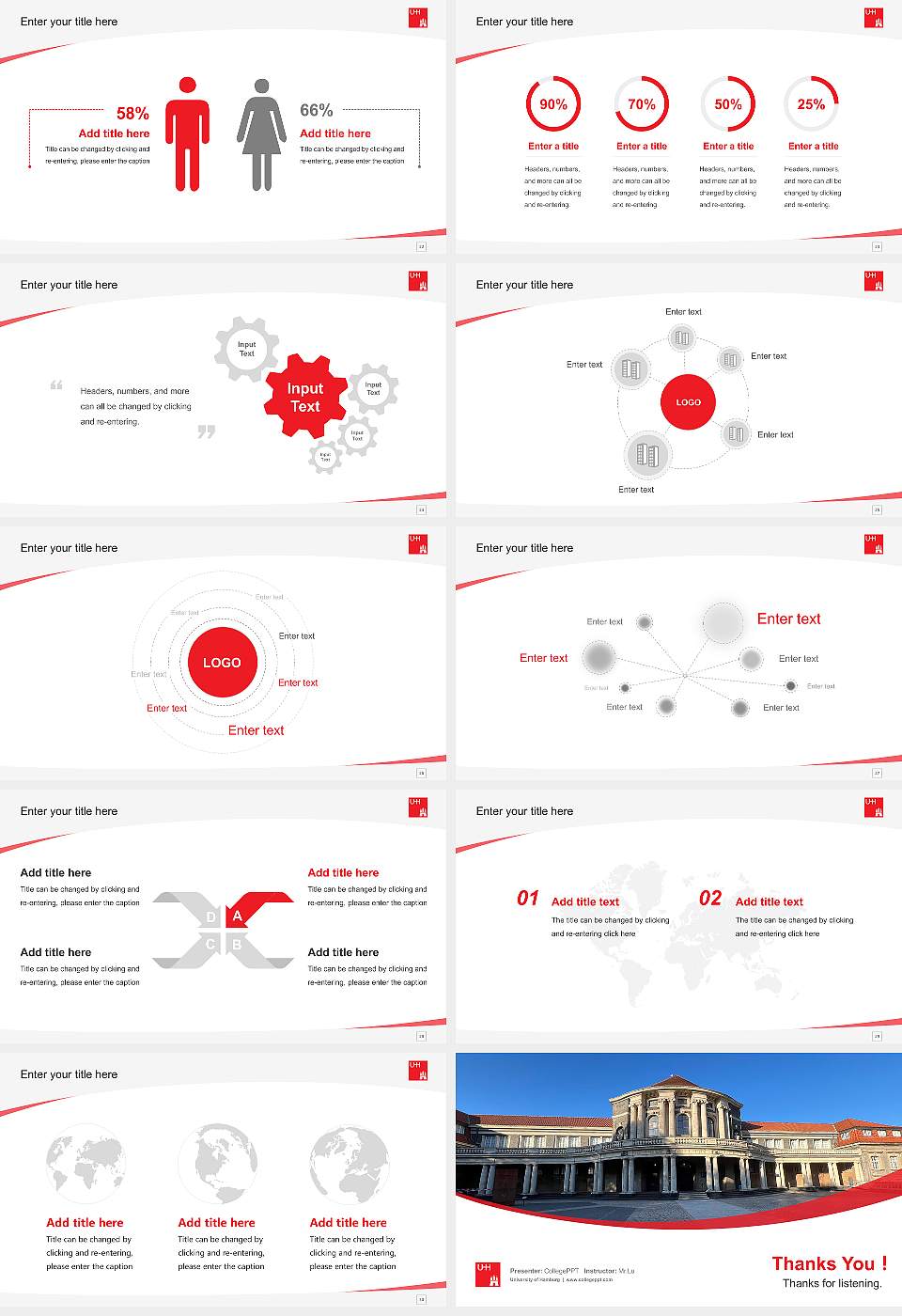 University of Hamburg Course/Courseware Creation PPT Template16:9 ratio PPT effect preview image4