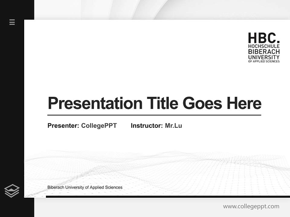 Biberach University of Applied Sciences Thesis Proposal/Graduation Defense PPT Template4:3 ratio PPT effect preview image5