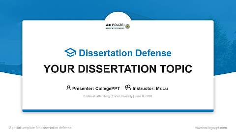 Baden-Württemberg Police University Graduation Thesis Defense PPT Template