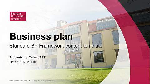 Bauhaus University Weimar Competition/Entrepreneurship Contest PPT Template