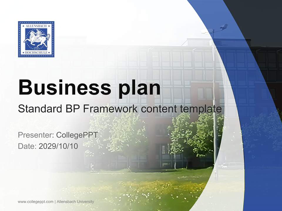 Allensbach University Competition/Entrepreneurship Contest PPT Template4:3 ratio PPT effect preview image9