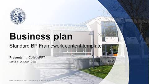University of Music Würzburg Competition/Entrepreneurship Contest PPT Template
