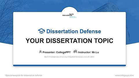 Berlin International University of Applied Sciences Graduation Thesis Defense PPT Template