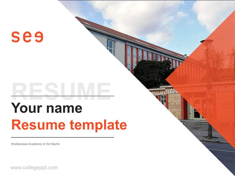 Weißensee Academy of Art Berlin Resume PPT Template4:3 ratio PPT effect preview image5