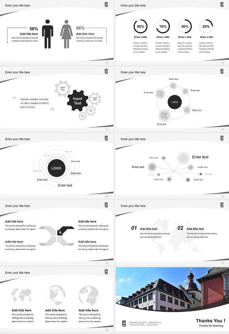 University of Social Design Course/Courseware Creation PPT Template16:9 ratio PPT effect preview image4