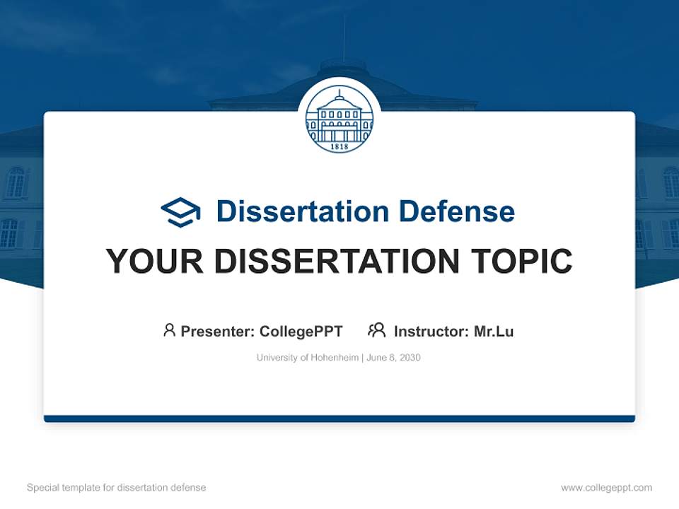 University of Hohenheim Graduation Thesis Defense PPT Template4:3 ratio PPT effect preview image7