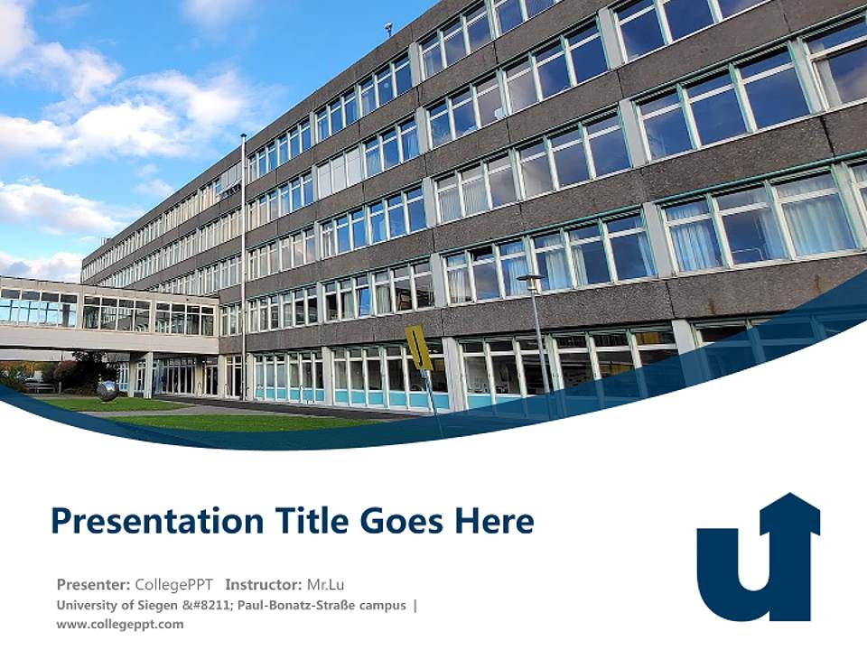 University of Siegen – Paul-Bonatz-Straße campus Course/Courseware Creation PPT Template4:3 ratio PPT effect preview image5