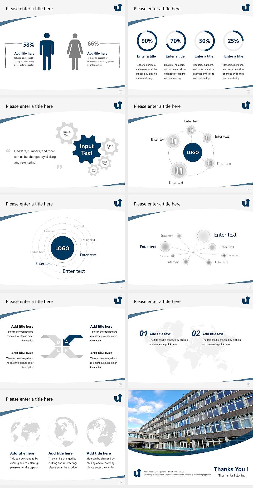 University of Siegen – Paul-Bonatz-Straße campus Course/Courseware Creation PPT Template4:3 ratio PPT effect preview image4