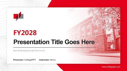 Baden-Württemberg Cooperative State University Academic Presentation/Research Findings Report PPT Template