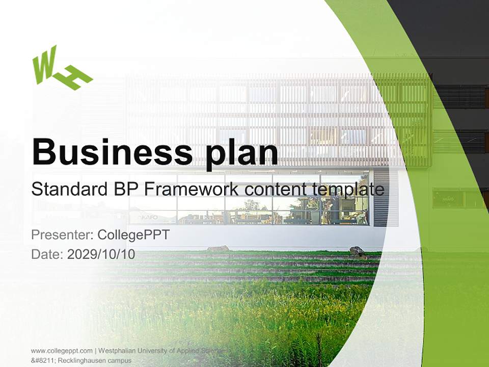 Westphalian University of Applied Sciences – Recklinghausen campus Competition/Entrepreneurship Contest PPT Template4:3 ratio PPT effect preview image9