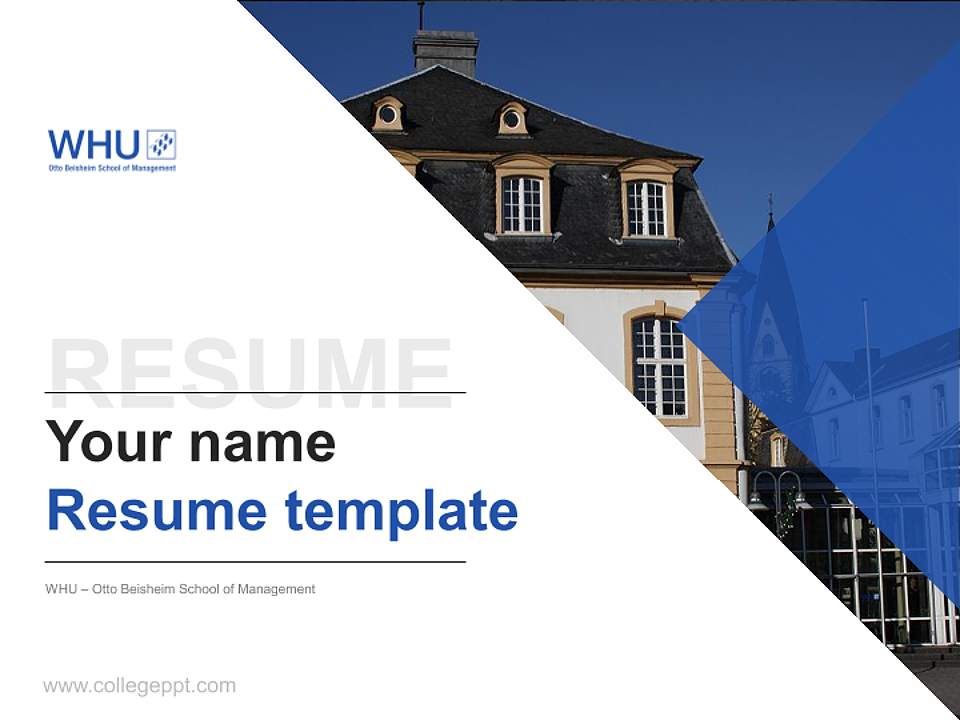 WHU – Otto Beisheim School of Management Resume PPT Template4:3 ratio PPT effect preview image5