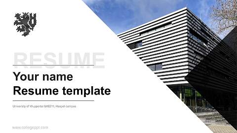 University of Wuppertal – Haspel campus Resume PPT Template
