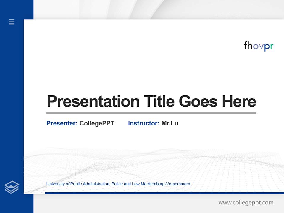 University of Public Administration, Police and Law Mecklenburg-Vorpommern Thesis Proposal/Graduation Defense PPT Template4:3 ratio PPT effect preview image5