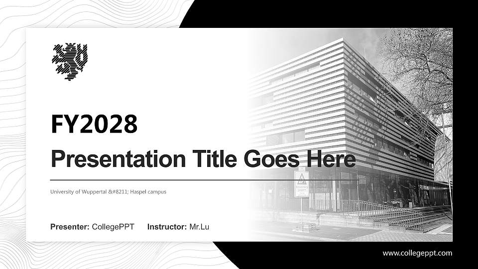 University of Wuppertal – Haspel campus Academic Presentation/Research Findings Report PPT Template16:9 ratio PPT effect preview image