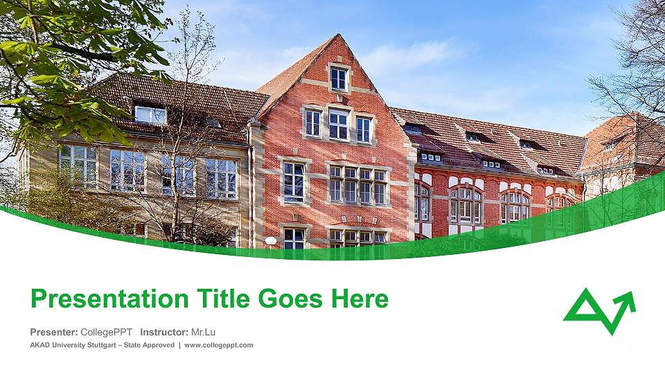 AKAD University Stuttgart – State Approved Course/Courseware Creation PPT Template16:9 ratio PPT effect preview image