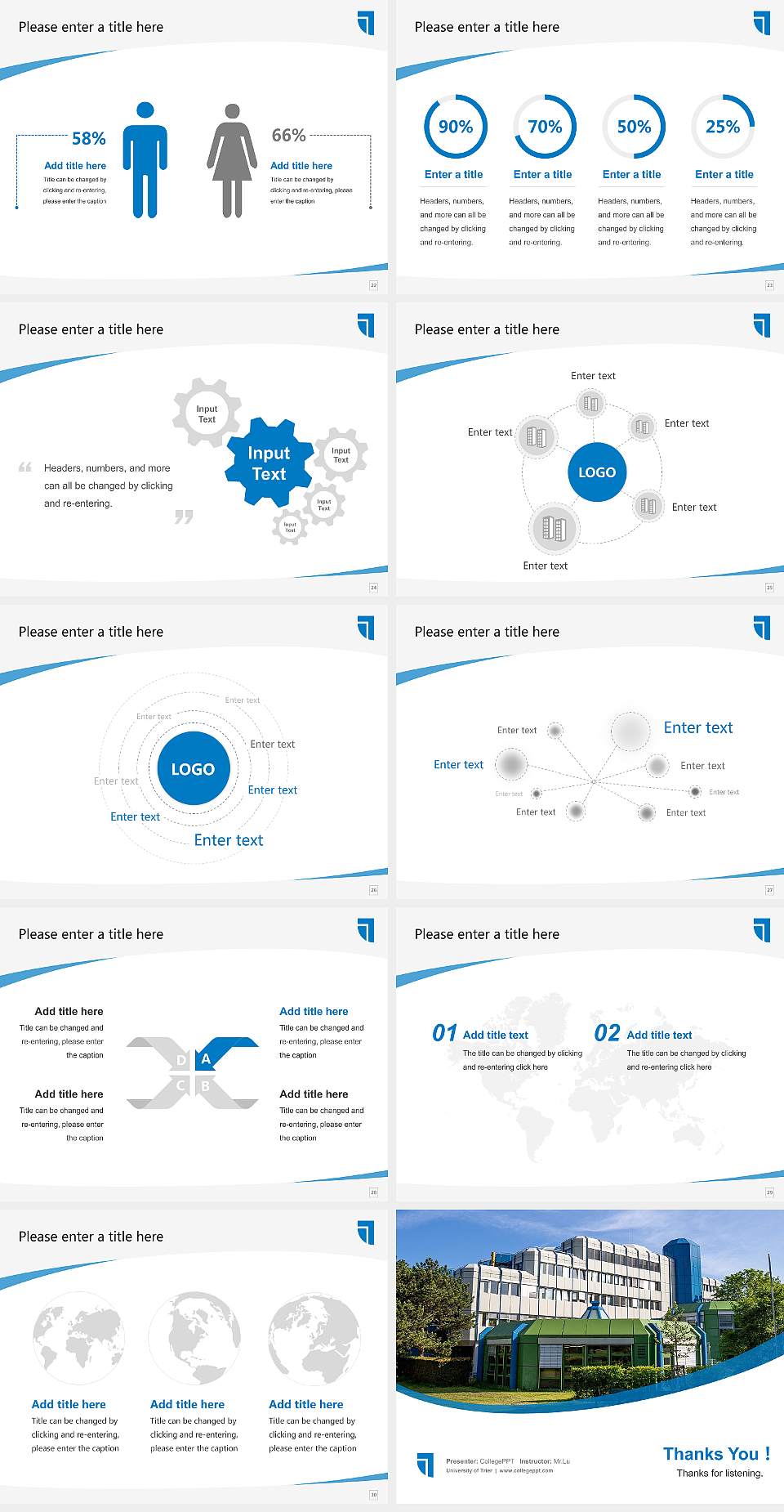 University of Trier Course/Courseware Creation PPT Template4:3 ratio PPT effect preview image4