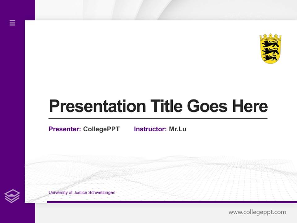 University of Justice Schwetzingen Thesis Proposal/Graduation Defense PPT Template4:3 ratio PPT effect preview image5