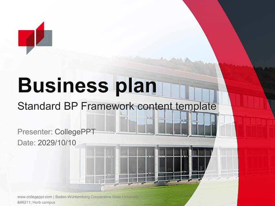 Baden-Württemberg Cooperative State University – Horb campus Competition/Entrepreneurship Contest PPT Template4:3 ratio PPT effect preview image9