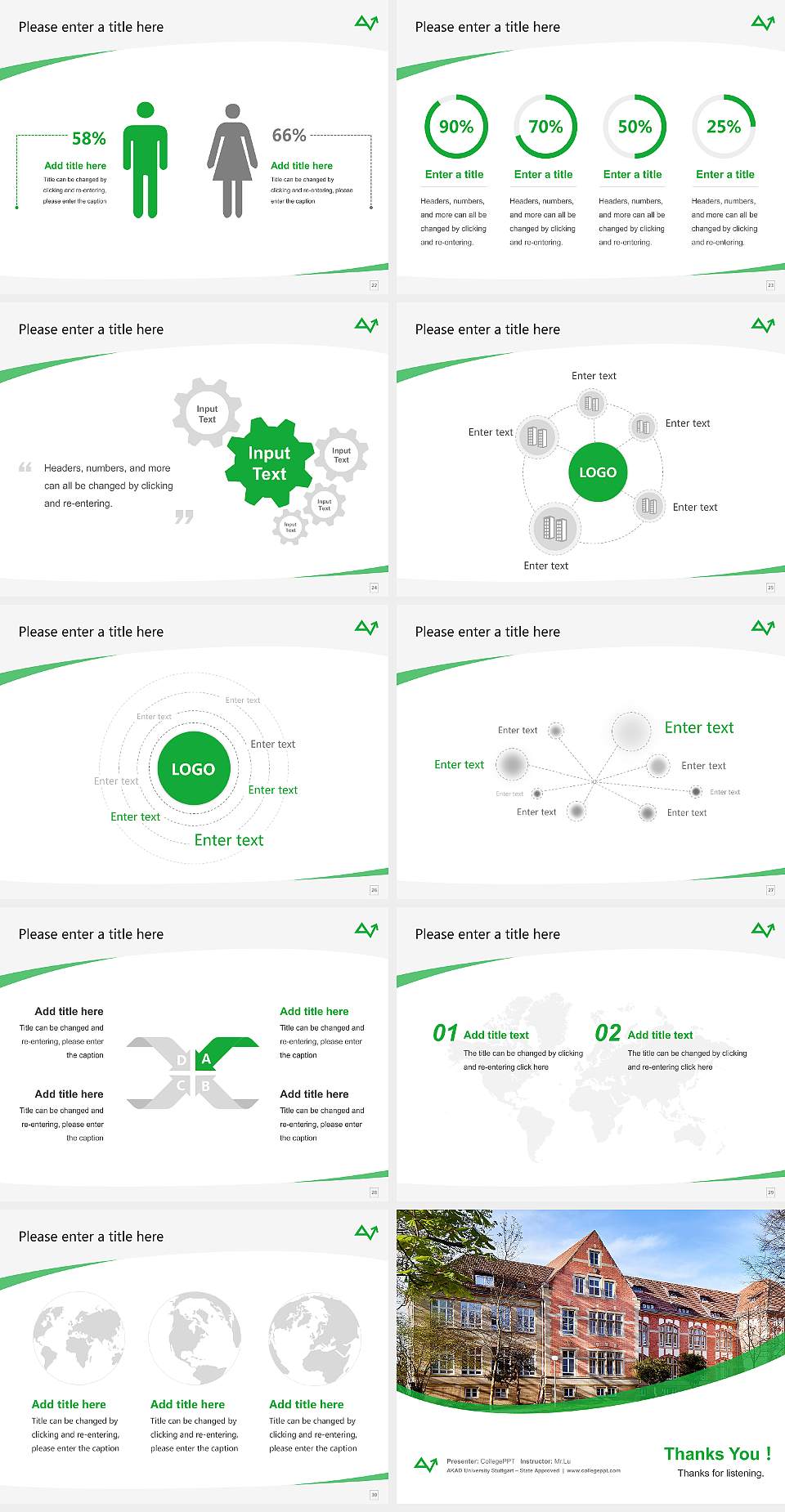 AKAD University Stuttgart – State Approved Course/Courseware Creation PPT Template4:3 ratio PPT effect preview image4
