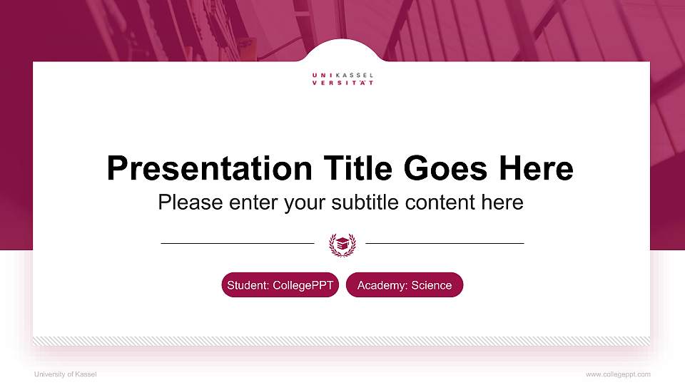 University of Kassel National Scholarship Defense PPT Template16:9 ratio PPT effect preview image
