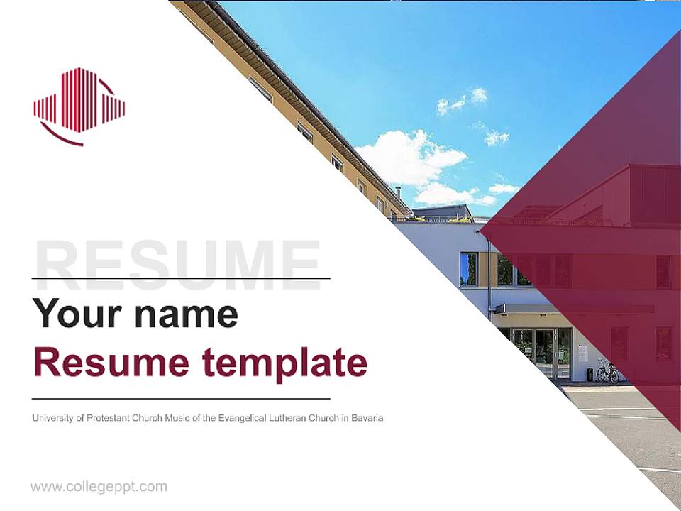 University of Protestant Church Music of the Evangelical Lutheran Church in Bavaria Resume PPT Template4:3 ratio PPT effect preview image5