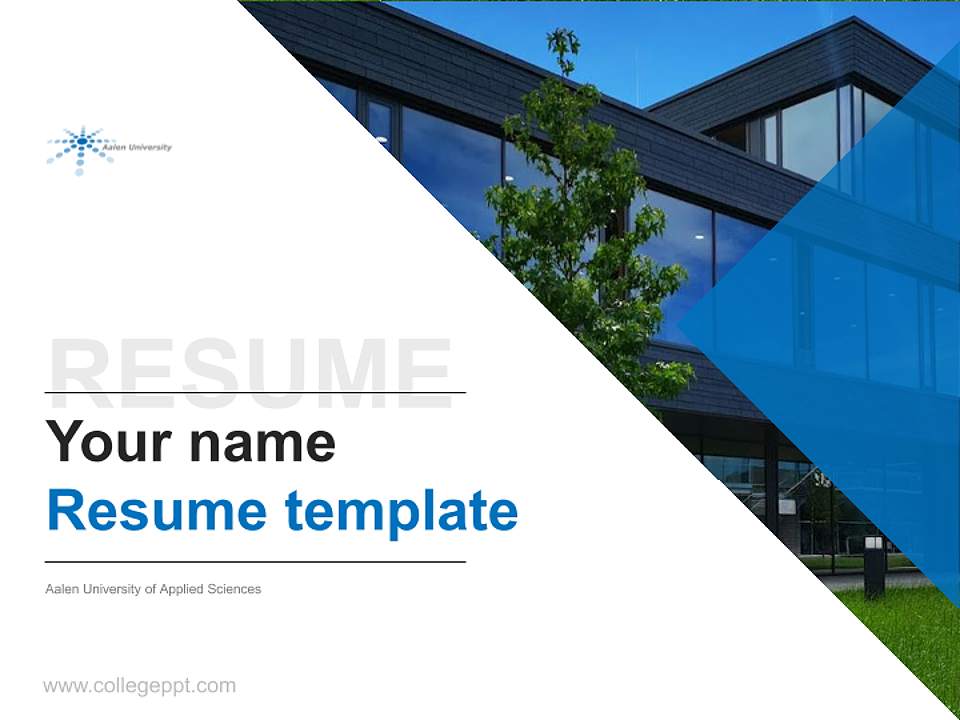 Aalen University of Applied Sciences Resume PPT Template4:3 ratio PPT effect preview image5