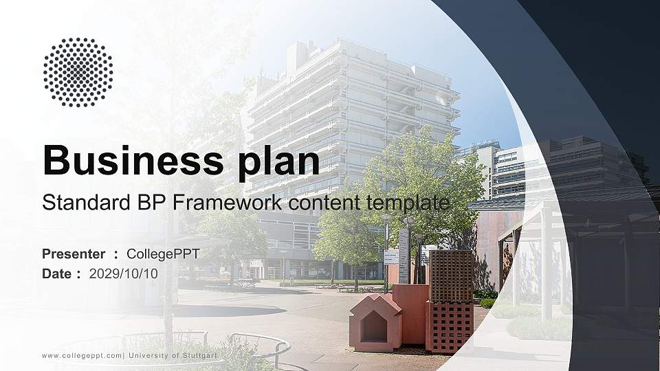 University of Stuttgart Competition/Entrepreneurship Contest PPT Template16:9 ratio PPT effect preview image