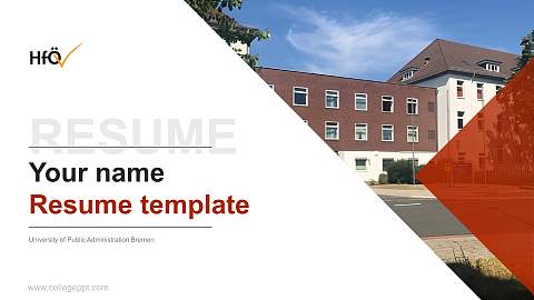 University of Public Administration Bremen Resume PPT Template
