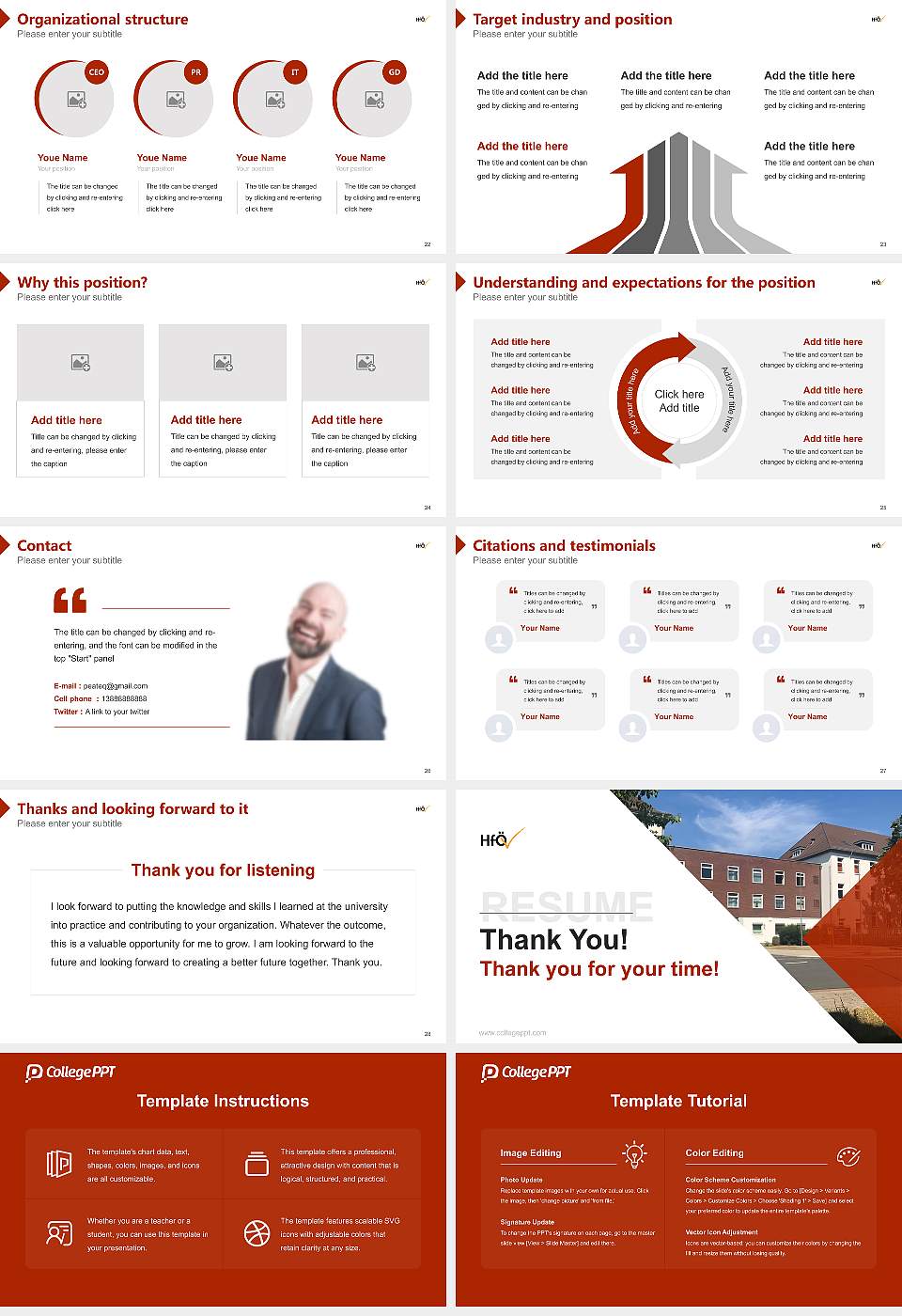 University of Public Administration Bremen Resume PPT Template16:9 ratio PPT effect preview image4