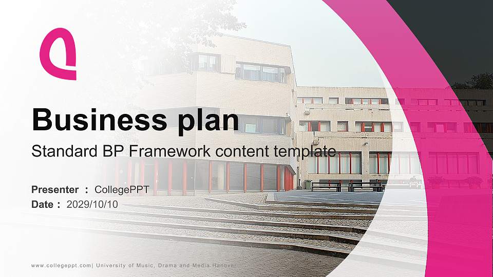 University of Music, Drama and Media Hanover Competition/Entrepreneurship Contest PPT Template16:9 ratio PPT effect preview image