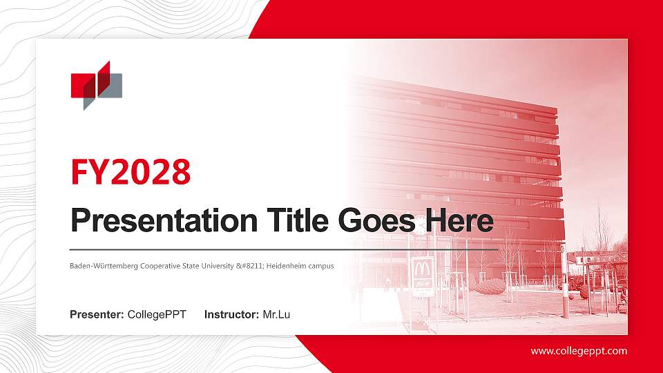 Baden-Württemberg Cooperative State University – Heidenheim campus Academic Presentation/Research Findings Report PPT Template16:9 ratio PPT effect preview image