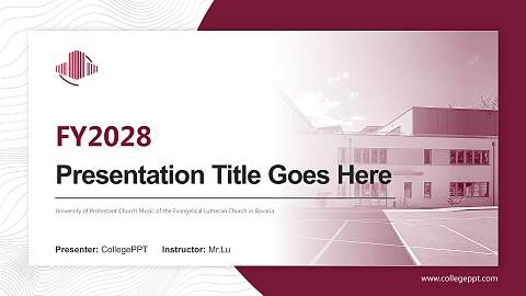 University of Protestant Church Music of the Evangelical Lutheran Church in Bavaria Academic Presentation/Research Findings Report PPT Template