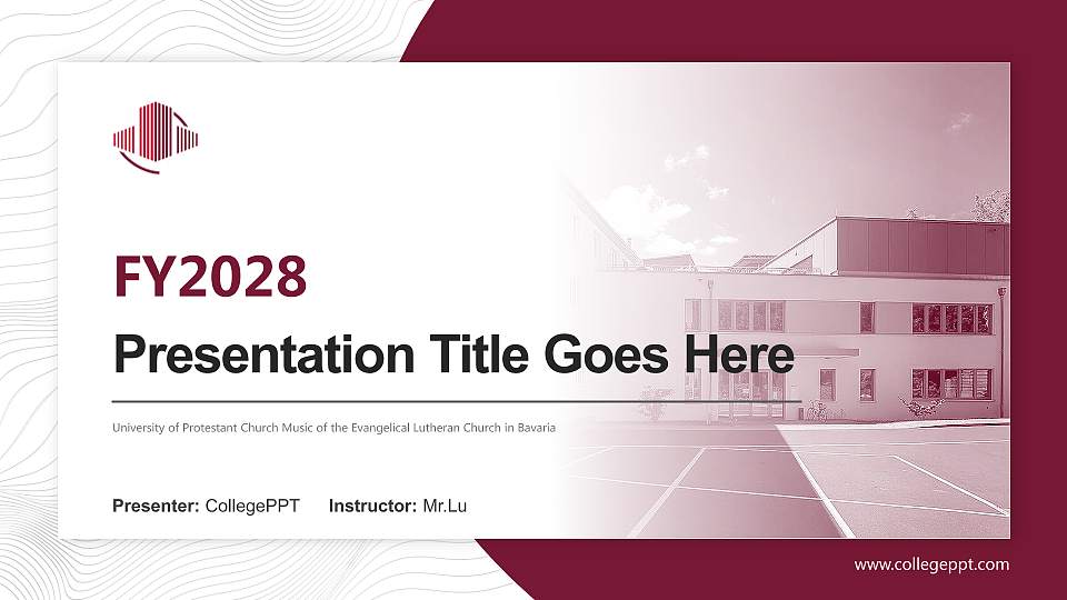 University of Protestant Church Music of the Evangelical Lutheran Church in Bavaria Academic Presentation/Research Findings Report PPT Template16:9 ratio PPT effect preview image