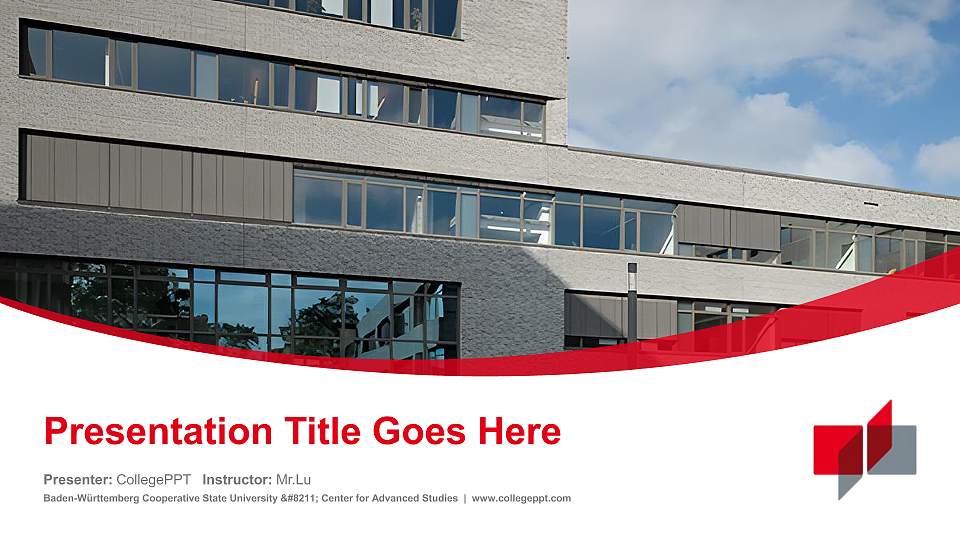 Baden-Württemberg Cooperative State University – Center for Advanced Studies Course/Courseware Creation PPT Template16:9 ratio PPT effect preview image