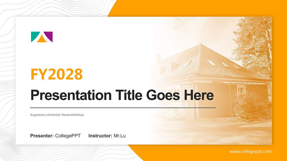 Augustana University Neuendettelsau Academic Presentation/Research Findings Report PPT Template16:9 ratio PPT effect preview image