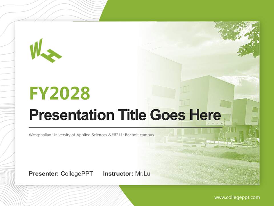 Westphalian University of Applied Sciences – Bocholt campus Academic Presentation/Research Findings Report PPT Template4:3 ratio PPT effect preview image5