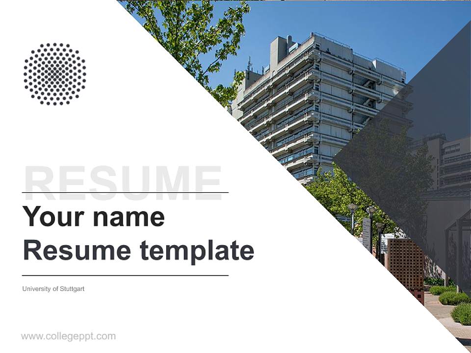 University of Stuttgart Resume PPT Template4:3 ratio PPT effect preview image5