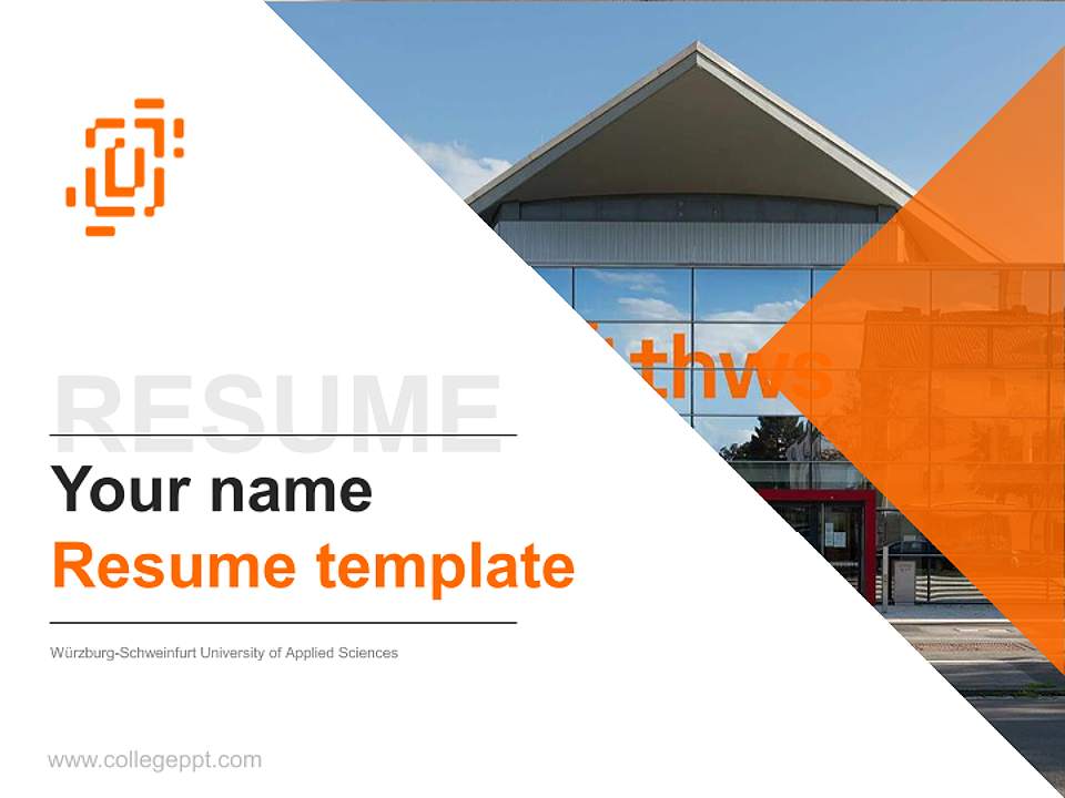 Würzburg-Schweinfurt University of Applied Sciences Resume PPT Template4:3 ratio PPT effect preview image5