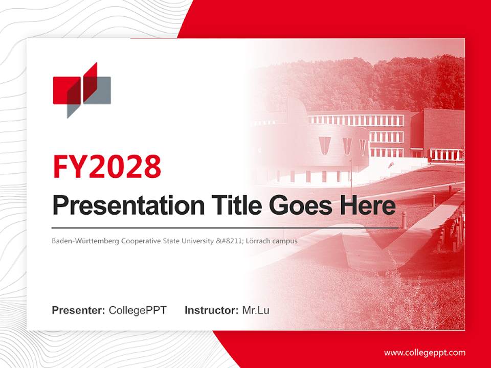 Baden-Württemberg Cooperative State University – Lörrach campus Academic Presentation/Research Findings Report PPT Template4:3 ratio PPT effect preview image5