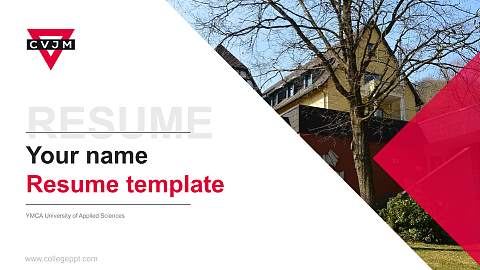 YMCA University of Applied Sciences Resume PPT Template