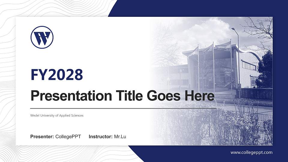 Wedel University of Applied Sciences Academic Presentation/Research Findings Report PPT Template16:9 ratio PPT effect preview image