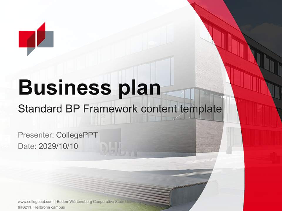 Baden-Württemberg Cooperative State University – Heilbronn campus Competition/Entrepreneurship Contest PPT Template4:3 ratio PPT effect preview image9