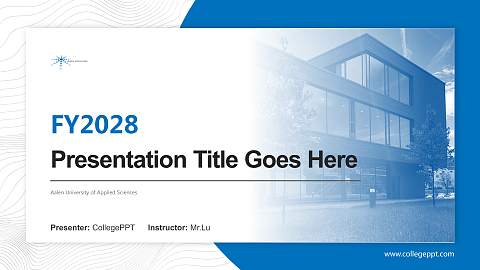 Aalen University of Applied Sciences Academic Presentation/Research Findings Report PPT Template