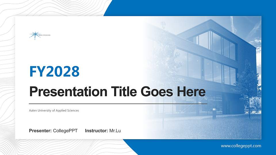 Aalen University of Applied Sciences Academic Presentation/Research Findings Report PPT Template16:9 ratio PPT effect preview image