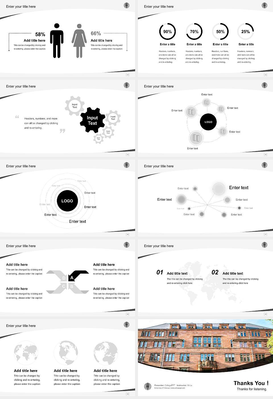 University of Freiburg Course/Courseware Creation PPT Template16:9 ratio PPT effect preview image4